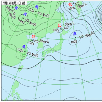 10月31日　日本海北部高圧帯