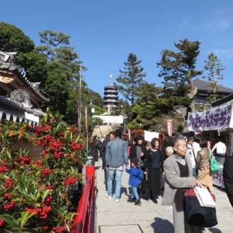 秋晴れに「中山観音」にぎわう