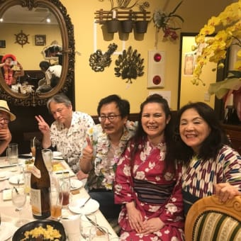 浴衣とアロハのパーティー