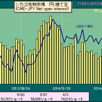 シカゴ・マーカンタイル取引所（ＣＭＥ）におけるドルでの円売越残高