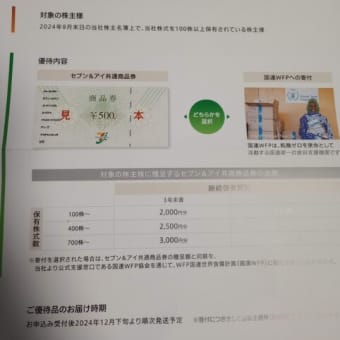 セブンから優待の案内