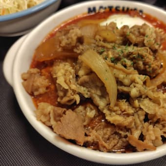界隈・松屋 で うまトマハンバーグ定食