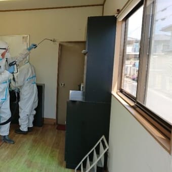 滋賀総合住宅サービス・SSJS　エステサロン　コロナウイルス消毒作業の様子