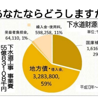 下水道事業と合併浄化槽設置事業との比較では、断然合併浄化槽が有利