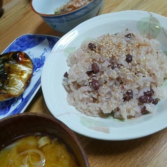 文化鍋でお赤飯