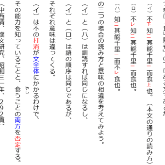 （219）「雜説・韓愈」の述語論理（Ⅱ）：「返り点」に注意。