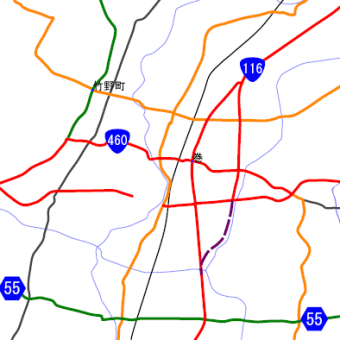 国道116号線 巻バイパス開通