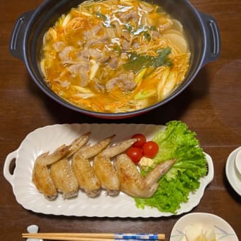 【晩ごはん】大好きだし。麺と鍋のキムチ鍋
