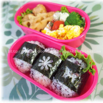 中学生のキャラ弁 デコ弁 超簡単ラブリーおにぎり弁当 今日もこまこまちまちま