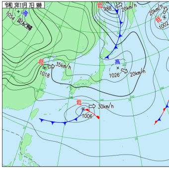 11月7日　沖合低気圧