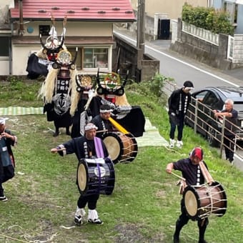 千晩神社宵宮で小川しし踊りさんが舞う　2024/07/13