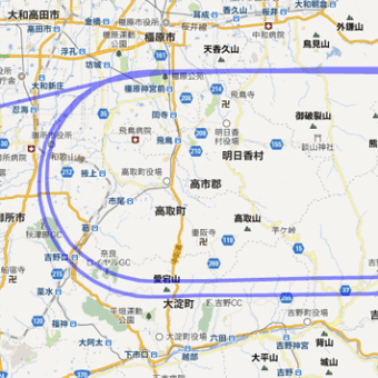 奈良上空をグルグル