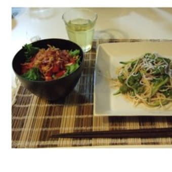 オクラと梅のさっぱりパスタ