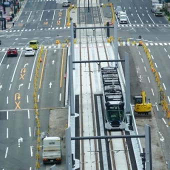 試運転電車入線・広島駅ビル　250612