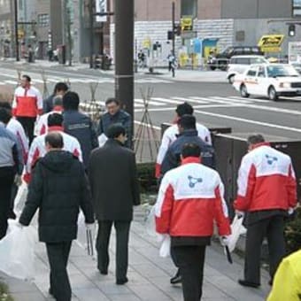 11/30札幌市　北1条通オフィス町内会の清掃活動(1)