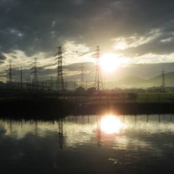 三池変電所と朝日