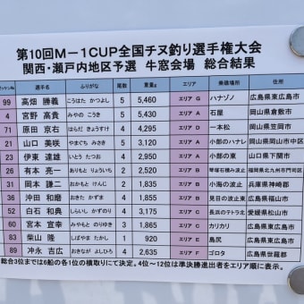 第10回　M-1CUP全国チヌ釣り選手権大会 関西・瀬戸内地区牛窓予選