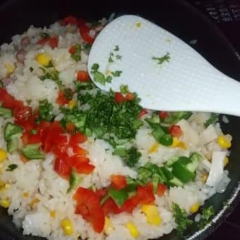 2025/7/16 今日作った料理 ピラフ ゴーヤの炒めたもの