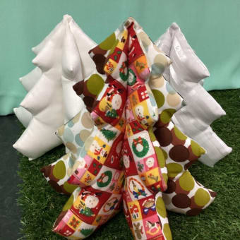 クリスマスツリーのぬいぐるみ型紙