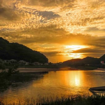 　大空を 茜に染めて 大焼けや （鈍草）