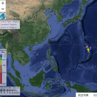 マリアナ海溝付近でＭ６．６の地震発生