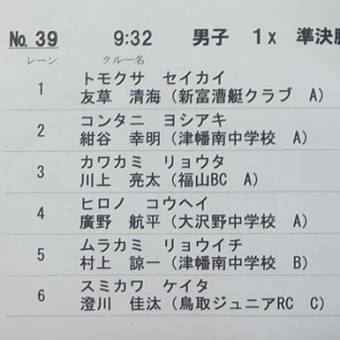 第32回全国中学校新人競漕大会《準決・決勝結果》