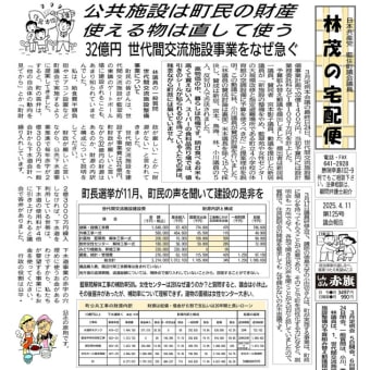 32億円世代間交流施設事業なぜ急ぐ　1 莫大な費用　2　予算は町民のニーズ優先で　3　事業の周知・説明不足