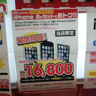 docomo iPhone6×2台で一括0円