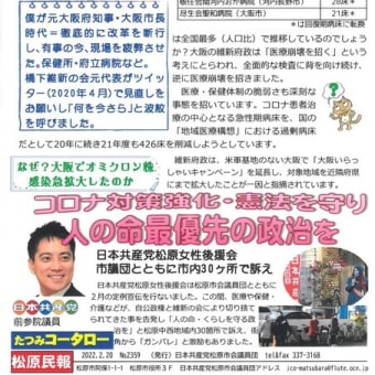 松原民報2359号を発行しました