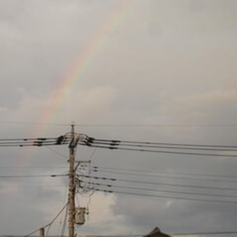 天気予報通りの豪雨と雷。自然の風景～虹
