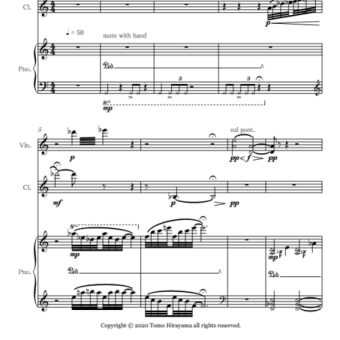 【楽譜】バイオリン、クラリネット、ピアノの為の組曲「陽炎の夏」