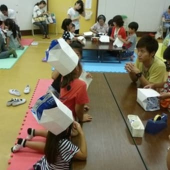 夏休みのおもちゃ教室：牛乳パックのカライドサイクル＆パタパタカラクリ屏風