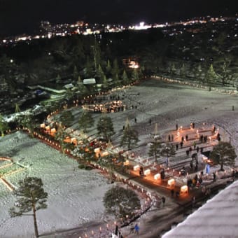 雪の会津若松城