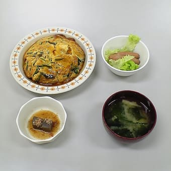 豚肉とニラの天津丼風