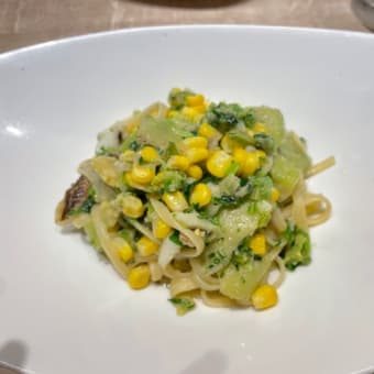 今年も「桃の冷製パスタ」