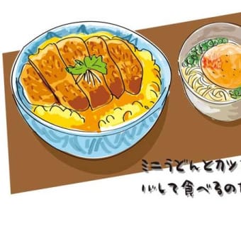 絵はがき　カツ丼セット