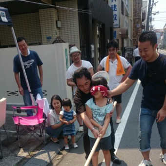猛暑の中、BBQが