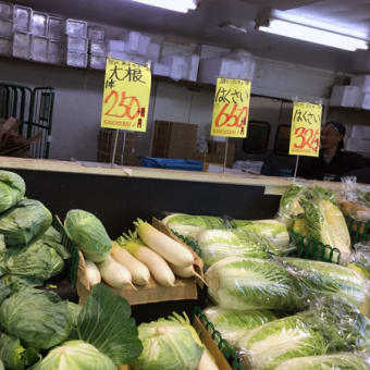 年末の農協朝市で体売って野菜をゲットしてきた