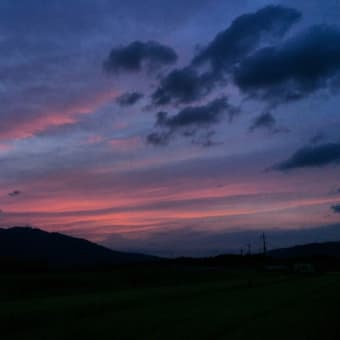 加波山の夕焼け雲