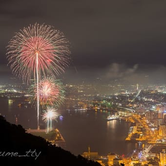 函館夜景と花火（１）