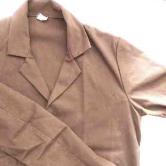 パリつれづれなるまま に買い付け-1724／inconnu blouse en TERGAL VT marron M-L size