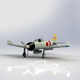 零式艦上戦闘機　二一型　A6M2b ３Dモデル FBX・OBJ対応シリーズ