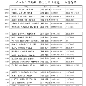 第１１回チャレンジ川柳　入賞作品