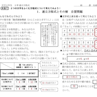 【中２自習】連立方程式_特別版（１）