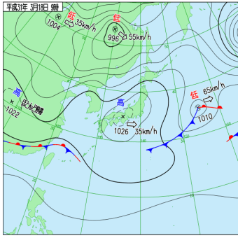 3月18日　移動性高気圧型