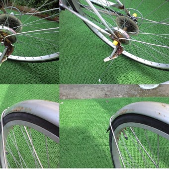 自転車の修理。