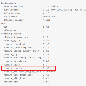 [redmine][plugin]TaggingPluginを導入してみました