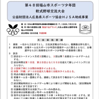 （8/17,18に順延）福山市スポーツ少年団大会（2024）