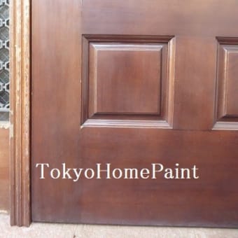 木製玄関ドア塗装　枠の劣化が早い