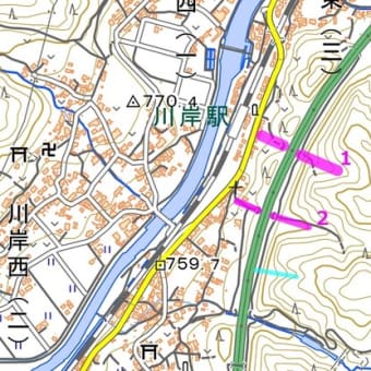 長野県岡谷の土砂崩れの現場を地理院地図で見てみた